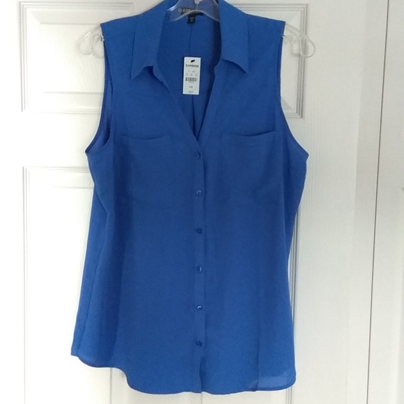 Express Tops - Blue Sleeveless Top